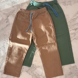 Casual Kids' Tan and Green Pants